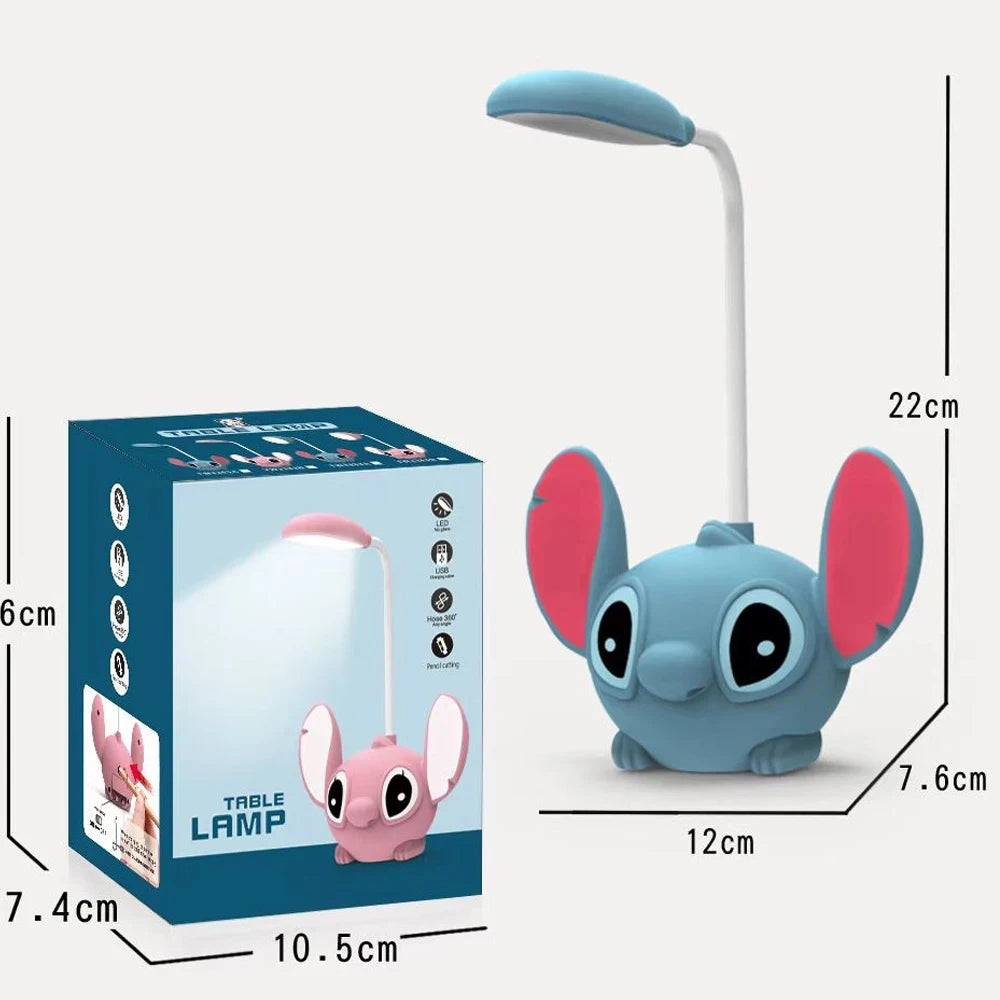 Night Light Glowing Cartoon Lilo&Stitch Home Decoration LED Table Lamp With Pencil Point Foldable Children's Christmas Gift