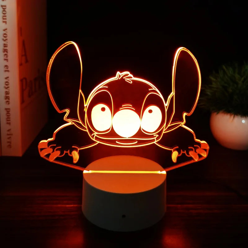 3D Illusion Stitch Night Light with Remote Control and Smart Touch Room Decor Lamp Birthday Valentine's Day Christmas Gifts