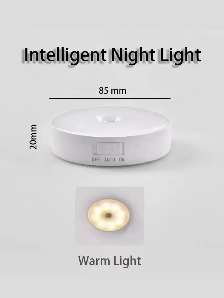 LED Night Light Smart Human Body Sensor with Digital Sensor Head Magnetic Suction Wireless-Use Eye Protect Night Lamp