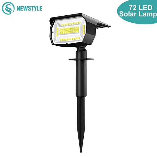 SolarBright: 72/68 LED Waterproof Solar Landscape Lights with 3 Modes