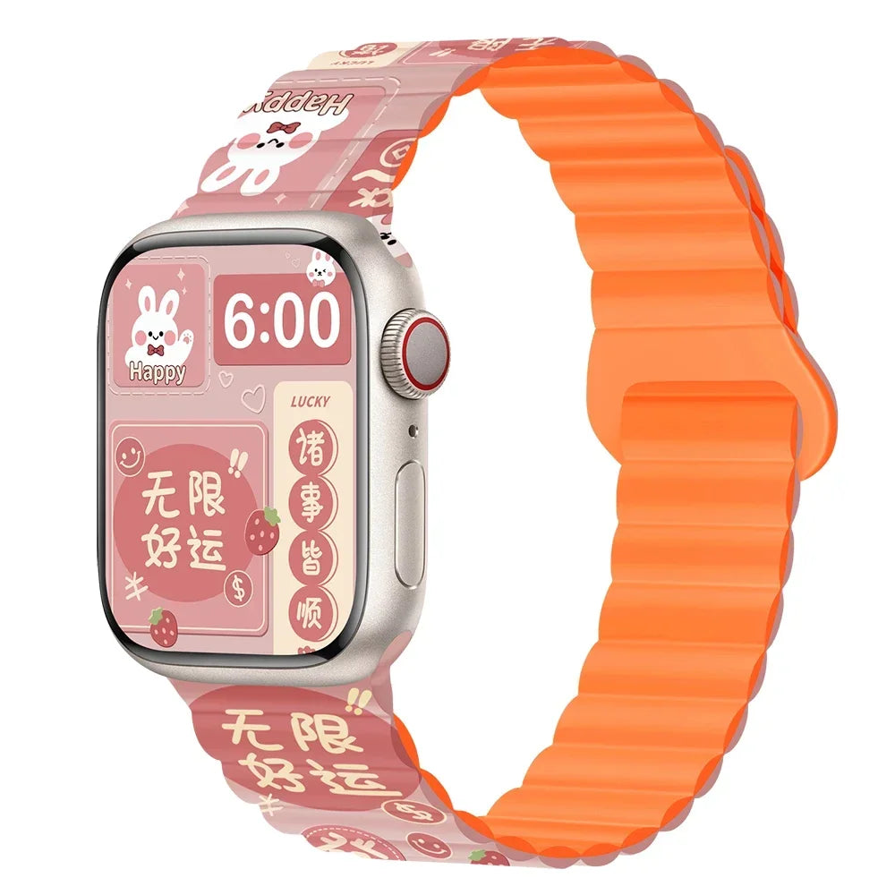 Magnetic Strap For Apple Watch Bands 45mm 38mm 49mm 40mm 42mm 41mm Silicone Sport Bracelet iWatch Series ultra 9 6 5 7 8 se 44mm - Surpriseshopper.com