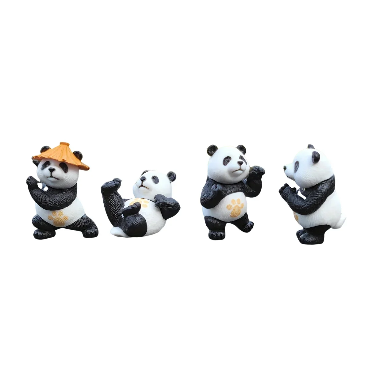 PandaPal: Adorable 4-Piece Panda Car Ornament Set – Bring Joy to Your Ride!