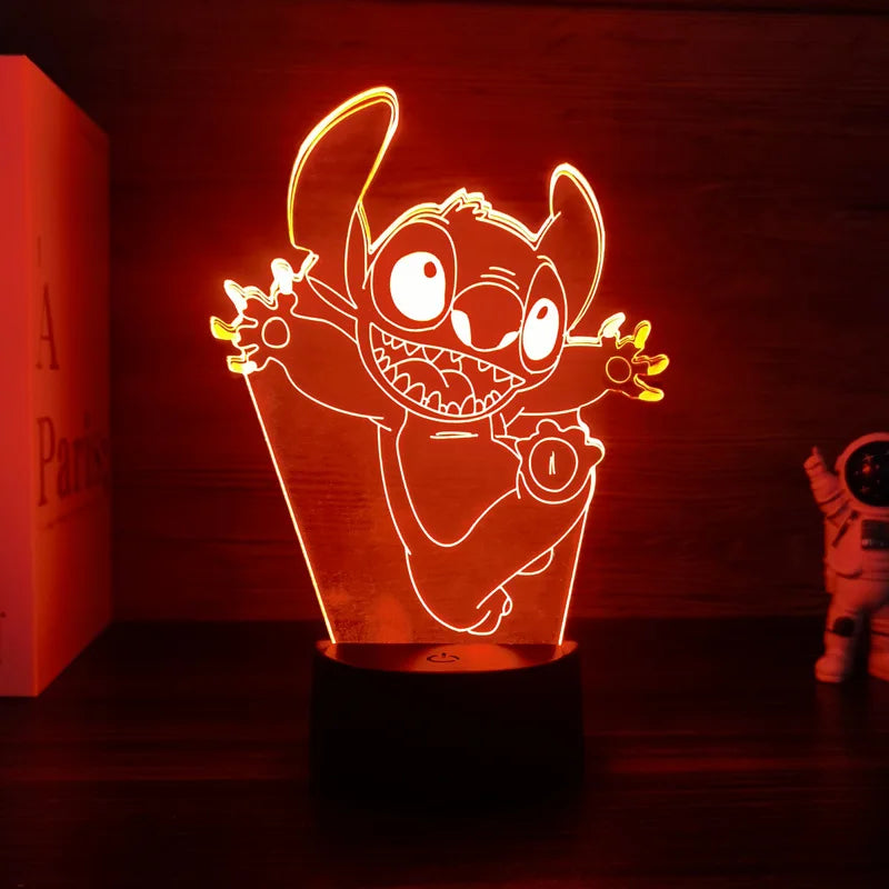 3D Illusion Stitch Night Light with Remote Control and Smart Touch Room Decor Lamp Birthday Valentine's Day Christmas Gifts