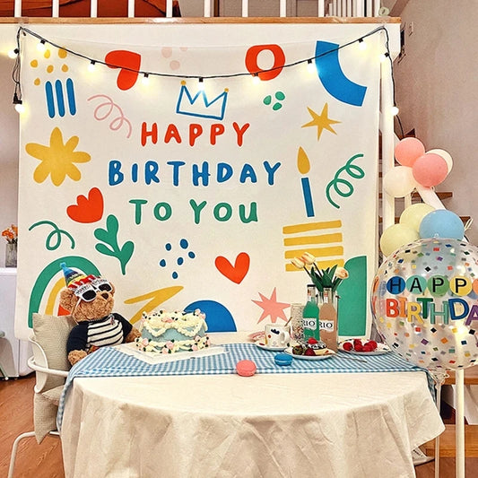 PartyPop: Kawaii Birthday Celebration Tapestry