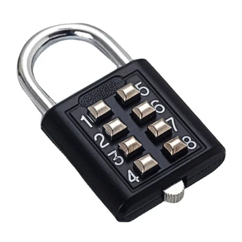 8 Digits Password Code Combination Padlock Zinc Alloy Suitcase for Luggage Travel Code Anti-thieft Lock Code Keyed Smart Lock