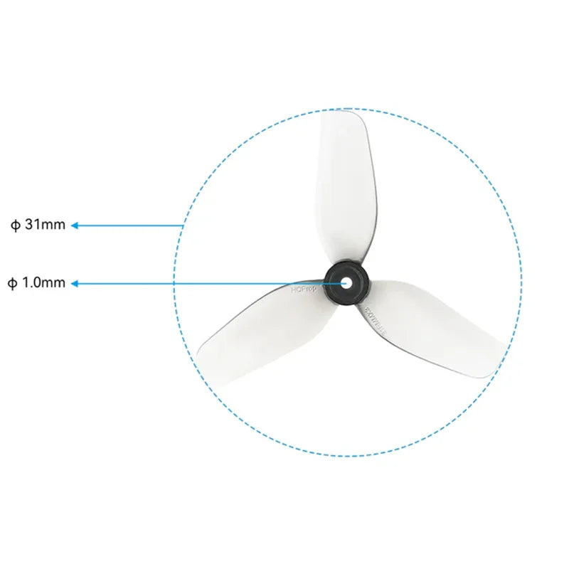 BETAFPV HQ 31mm Ultralight 3-Blade Propellers 1.0mm Shaft  for Meteor65 Meteor65 Pro Air65 Drone