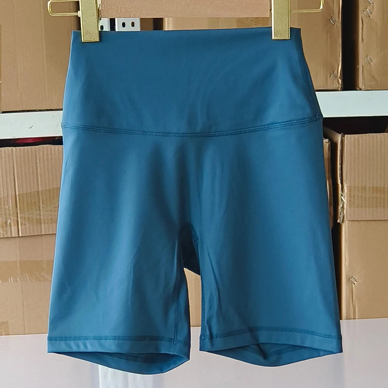 Women Sports Shorts High Waist Yoga Shorts Slim Fit Butt Lift Gym Running High Elastic Nylon Shorts Surpriseshopper.com