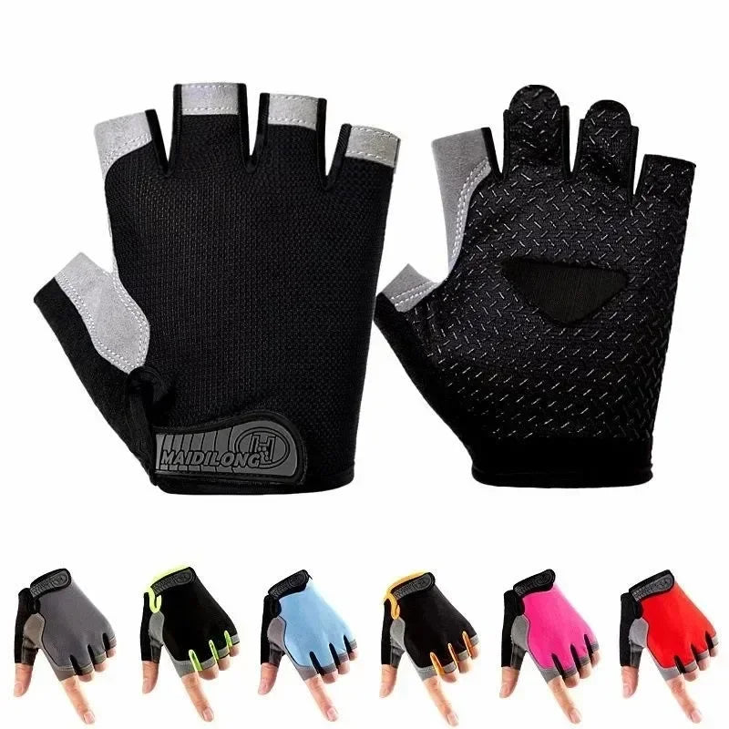 Half Finger Cycling Gloves Men Women Anti Slip Shock Breathable Summer Bicycle Gloves Fingerless Sports Gym Training Bike Gloves