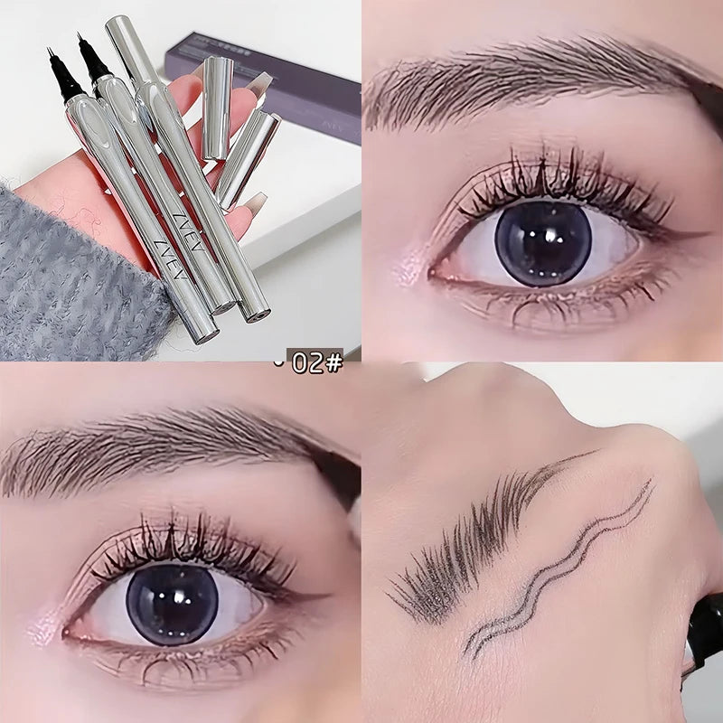 2 Point Eyebrow Pen Waterproof Liquid Tattoo Eyebrow Enhancers Long Lasting 0.01MM Ultra Thin Eyebrow Eyelash Pen Cosmetics - Surpriseshopper.com