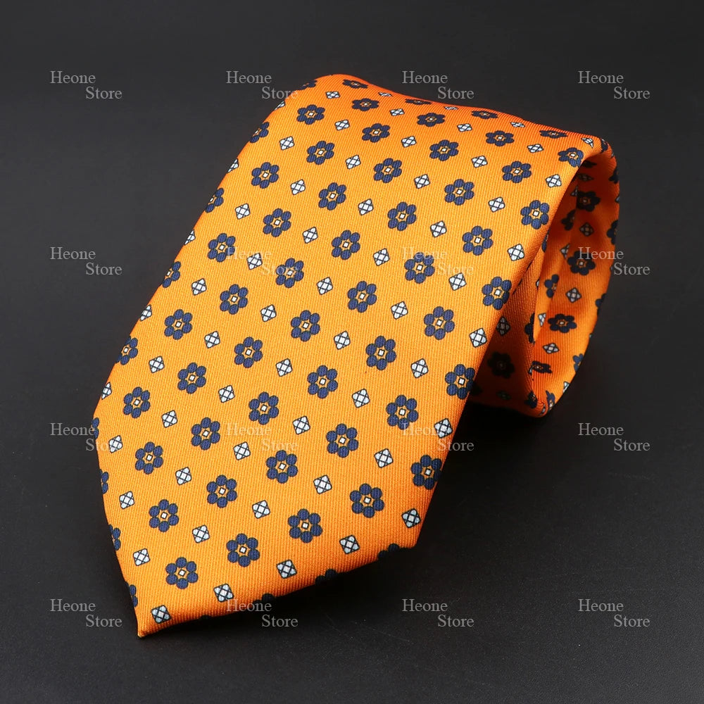 Super Soft Bohemian Silk Polyester Ties For Men Novelty Design Blue Light Color Wedding Office Business Gravata Printed Tie Gift