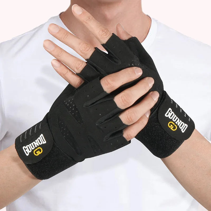 GOUNOD: Breathable Anti-Slip Weightlifting Gloves with Wristband Support