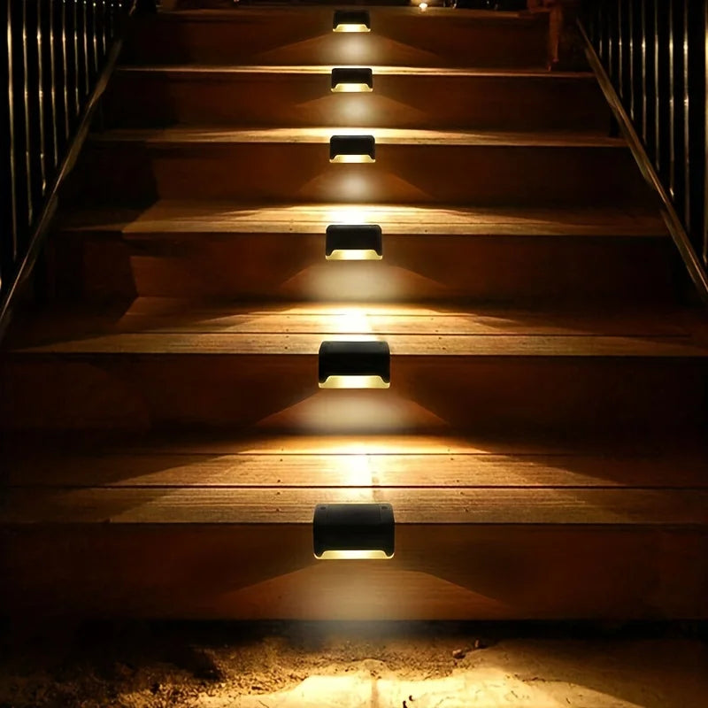 SolarGlow: 4-Pack Waterproof LED Stair Lights for Outdoor Spaces