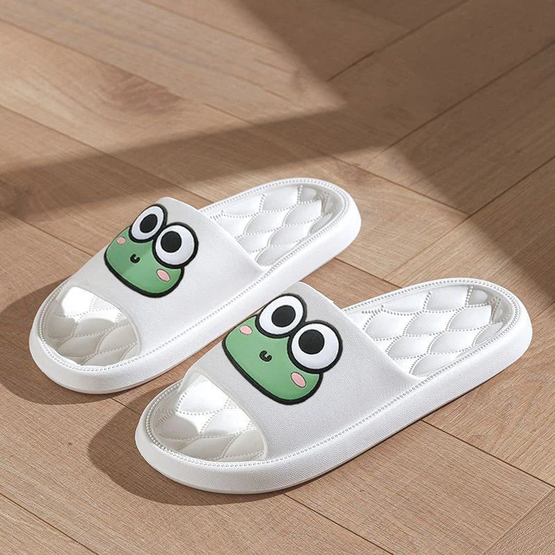 Summer Beach Slides Bathroom Anti Slip Slipper Non-Slip Home Flip Flops Cartoon Frog Soft Sandals - Surpriseshopper.com