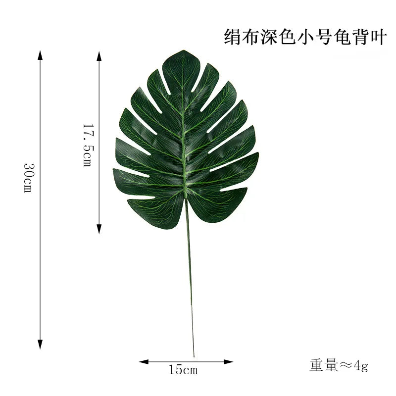 Artificial Tropical Monstera Kwai Palm Tree Leaves Home Garden Decoration Fake Plants Photography Background plante artificielle