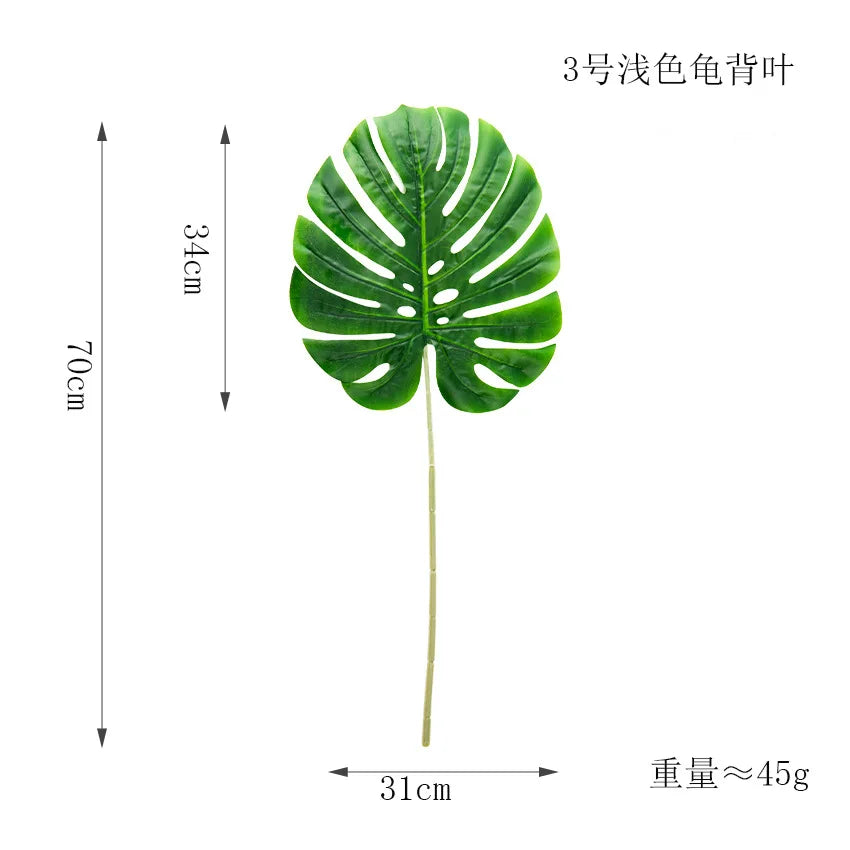 Artificial Tropical Monstera Kwai Palm Tree Leaves Home Garden Decoration Fake Plants Photography Background plante artificielle