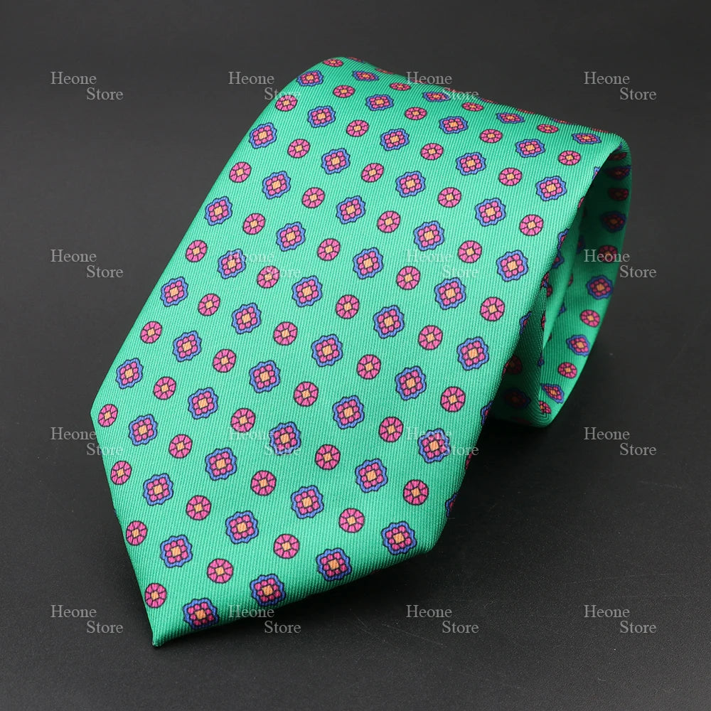 Super Soft Bohemian Silk Polyester Ties For Men Novelty Design Blue Light Color Wedding Office Business Gravata Printed Tie Gift