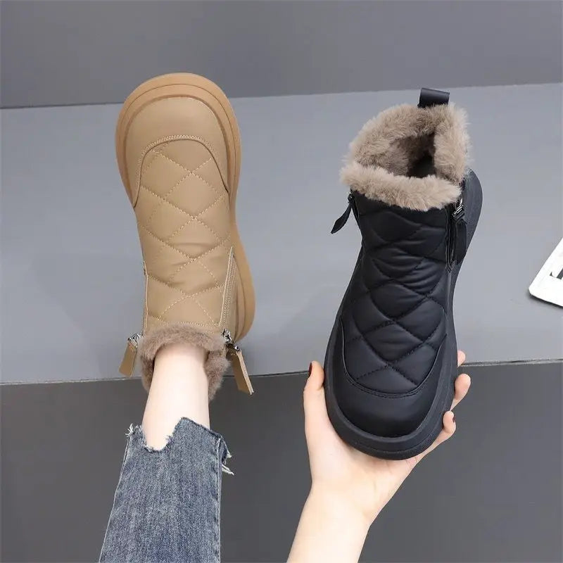 Women'S Winter Snow Boots And Velvet Padded Women'S Cotton Shoes Waterproof And Non-Slip Warm Boots.