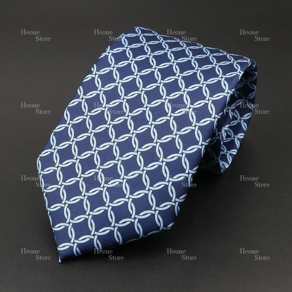 Super Soft Bohemian Silk Polyester Ties For Men Novelty Design Blue Light Color Wedding Office Business Gravata Printed Tie Gift