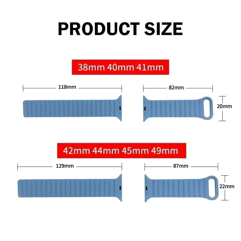 Magnetic Strap For Apple Watch Bands 45mm 38mm 49mm 40mm 42mm 41mm Silicone Sport Bracelet iWatch Series ultra 9 6 5 7 8 se 44mm - Surpriseshopper.com