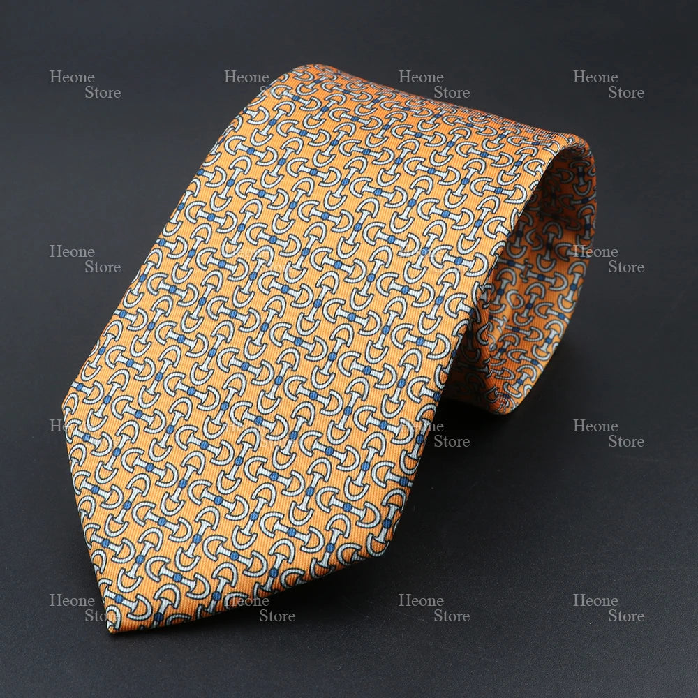 Super Soft Bohemian Silk Polyester Ties For Men Novelty Design Blue Light Color Wedding Office Business Gravata Printed Tie Gift