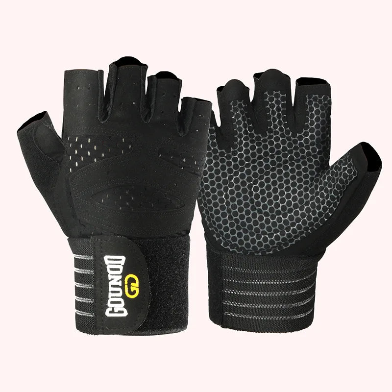 GOUNOD: Breathable Anti-Slip Weightlifting Gloves with Wristband Support