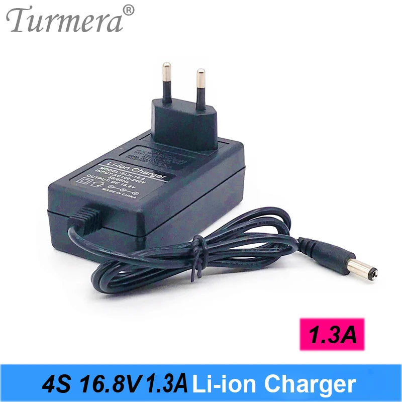 Turmera 12.6V 16.8V 21V 25V 2A 1.3A 1A 18650 Lithium Battery Charger DC5.5*2.1MM for 3S-6S 12V -25V Screwdriver Battery Pack Use