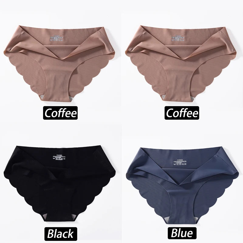 4PCS/Set Seamless Silk Briefs Sexy Panties For Women