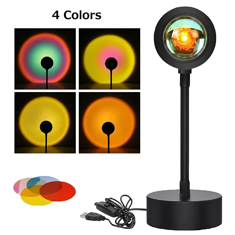 CosmicGlow: Tuya Smart RGB Sunset Projector Lamp