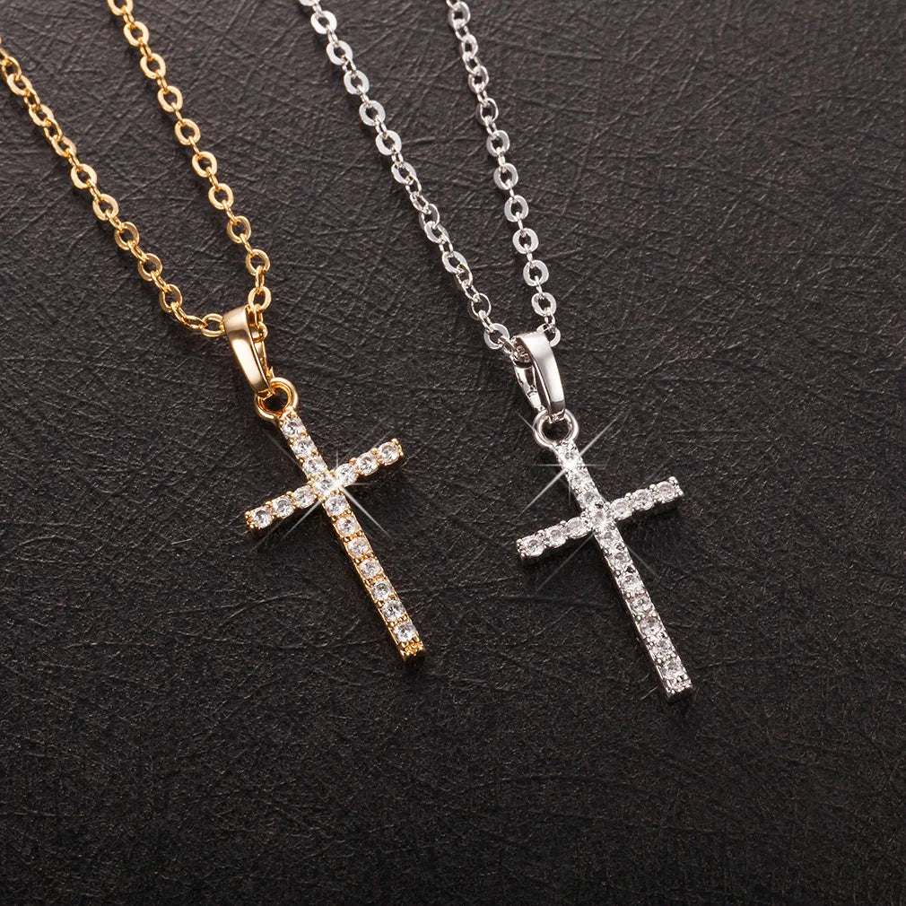 Hot Selling Jewelry Cross Pendant Necklace With Zircon Fashionable And Personalized Design Popular Hip Hop Neck Chain