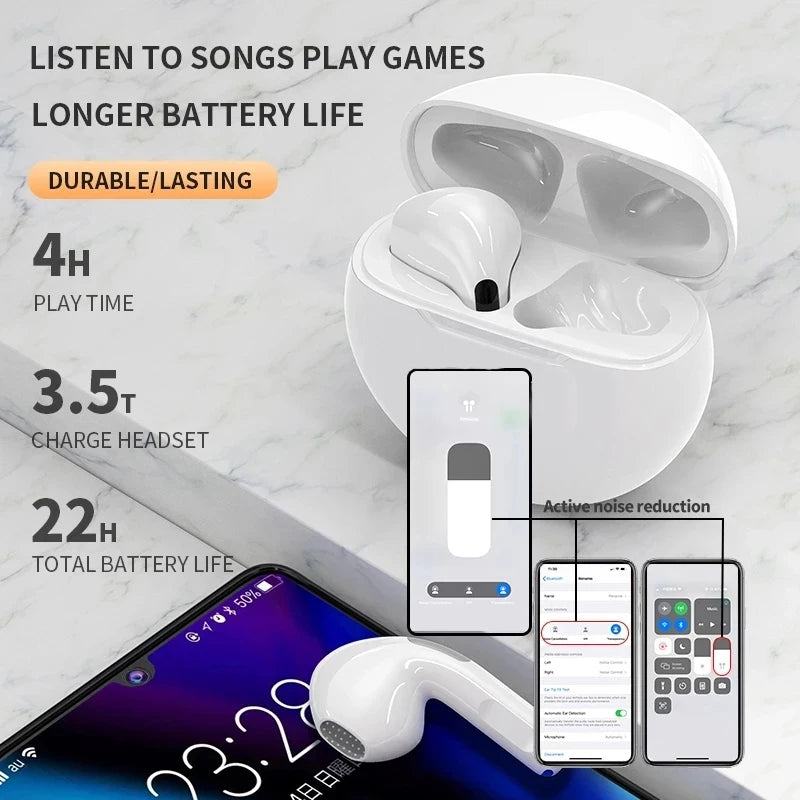 Original Pro 6 TWS Wireless Bluetooth Earphones Headphones Mini Fone Earphone Stereo Sport Headset For Xiaomi Android Earbuds - Surpriseshopper.com