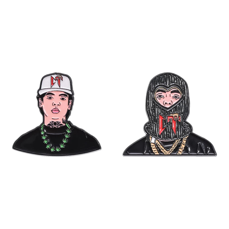 Retro Mexican Metal Hat Pin Enamel Pins Cartoon POP Singer Boy Sloth Badge Golf Cap Baseball Cap Clip Badge Jewelry Ornaments