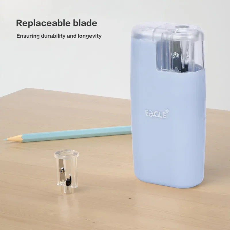 Electric Pencil Sharpener Portable Art Multifunctional Pencil Sharpener Battery Powered Replaceable Knife Rest Student Supplies