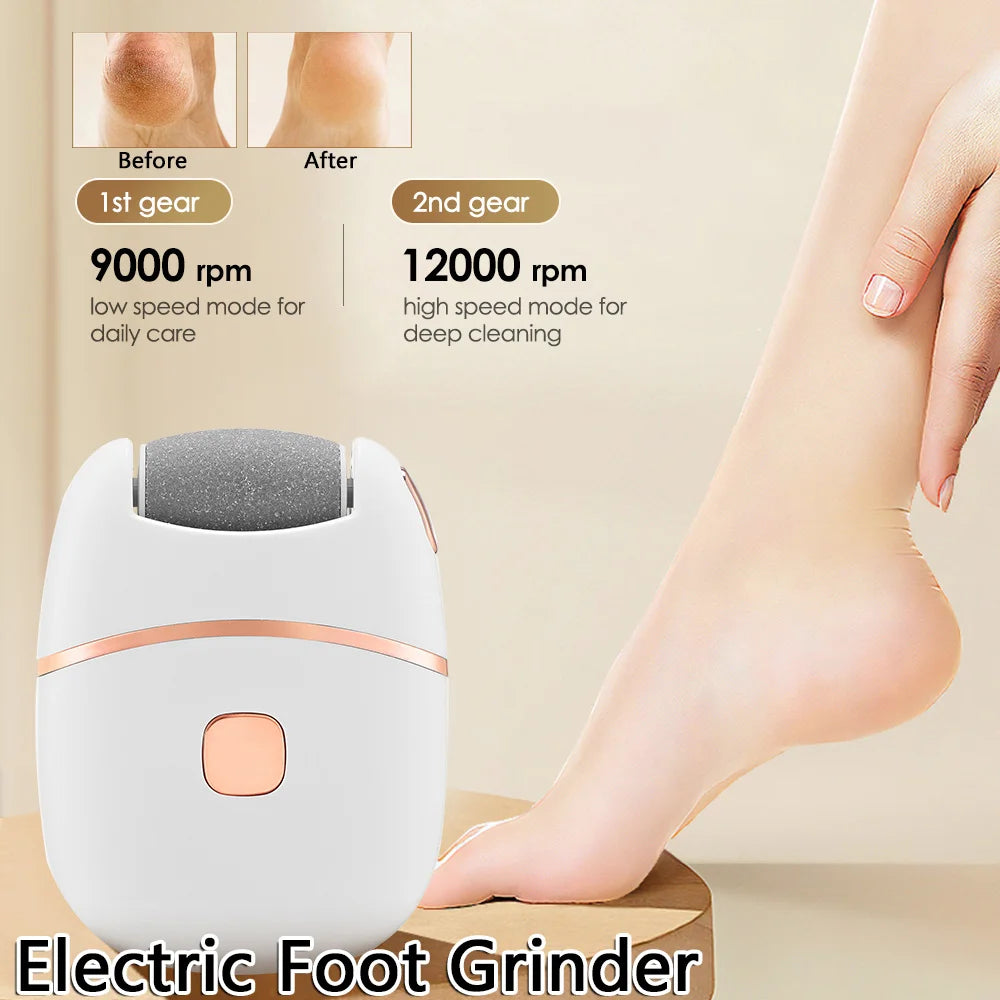 Electric Foot Grinder 2 Gears Automatic Pedicure Tool Remove Deadskin Calluse Dead Skin Scrubber Polishing Exfoliation Feet Care