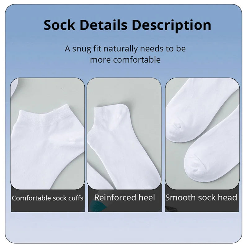 5/10 /20/30 Pairs Unisex Casual Plain Color Boat Socks Thin Breathable Comfy Anti Odor Sweat-absorbing Ankle Socks For Men Women - Surpriseshopper.com