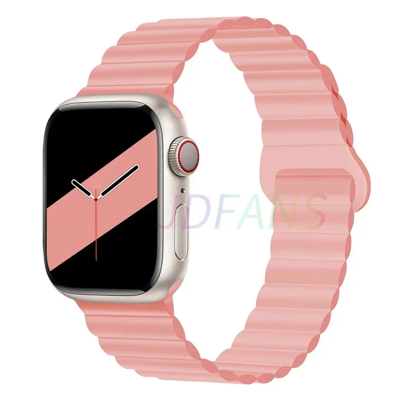 Magnetic Strap For Apple Watch Bands 45mm 38mm 49mm 40mm 42mm 41mm Silicone Sport Bracelet iWatch Series ultra 9 6 5 7 8 se 44mm - Surpriseshopper.com