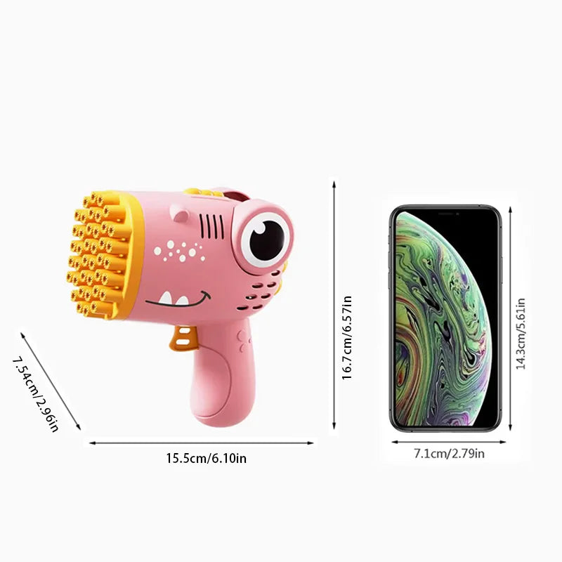 40 Hole Dinosaur Bubble Handheld Bubble Machine, Electric Bubble Gun Outdoor Wedding Party Toy(without Bubble Water) - Surpriseshopper.com