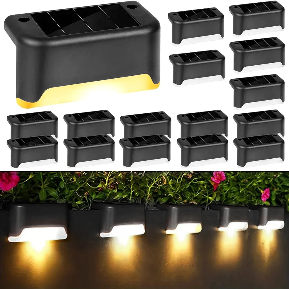 SolarGlow: 4-Pack Waterproof LED Stair Lights for Outdoor Spaces