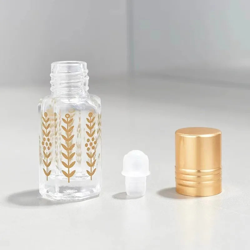 3ml 6ml Glass Roll on Bottle Mini Essential Oil Container Portable Sample Lip Oil Roller Bottle Empty Refillable Perfume Bottles