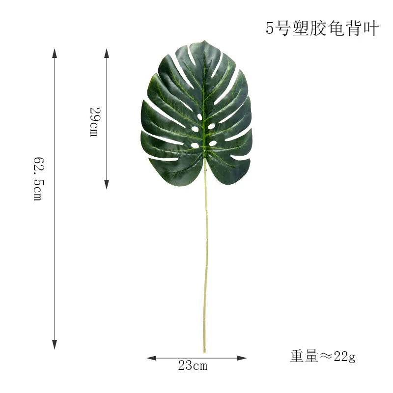 Artificial Tropical Monstera Kwai Palm Tree Leaves Home Garden Decoration Fake Plants Photography Background plante artificielle