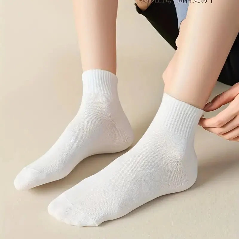 5 Pairs / Lot Men's High-Quality Socks New Styles Black And White Business Men Socks Comfort Breathable Spring Autumn For Male